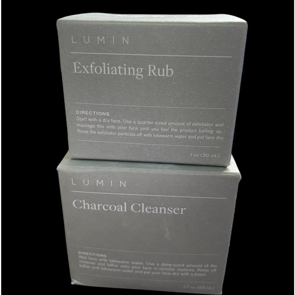 LUMIN Men’s Set of Exfoliating Rub & Charcoal Cleanser…NWT!